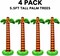 4E's Novelty Giant Inflatable Palm Trees 6 Ft Tall, 4 Pack Bulk - Luau Hawaiian Tropical Party Decorations for Adults & Kids, Summer Beach Theme Photo Prop Pool Decor, Birthday Supplies